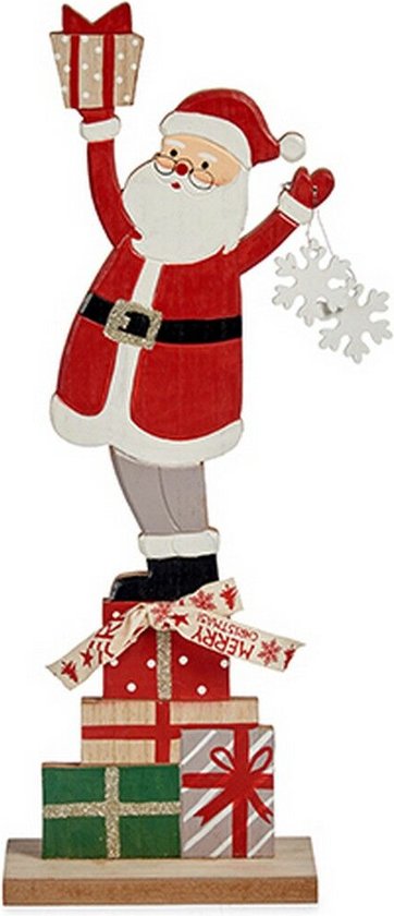 Decoratieve figuren Rood Kerstman Hout (7 x 40 x 14 cm)