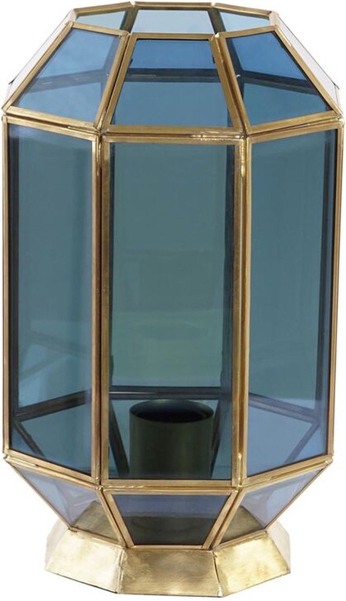 Bureaulamp DKD Home Decor Kristal Blauw Gouden 220 V Blik 50 W Modern (18 x 19 x 29 cm)