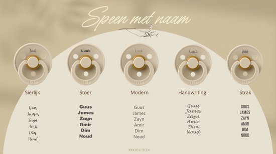 BIBS fopspenen met naam - T2 - Blush, Cloud & glow Vanilla- 6-18 maanden - spenen - speen - fopspeen - BolleToet speenzakje van BIBS — afbeelding 2