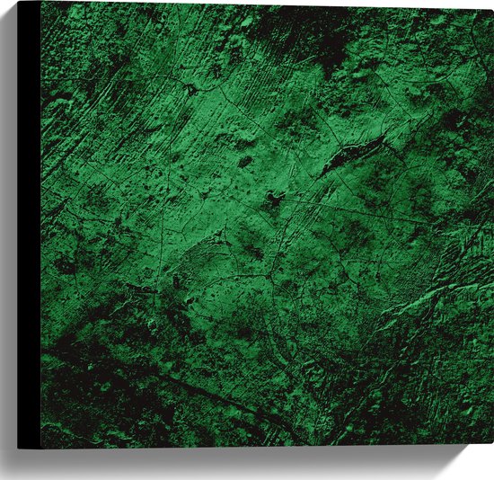 Canvas - Muur in het Groen met Textuur - 40x40 cm Foto op Canvas Schilderij (Wanddecoratie op Canvas)