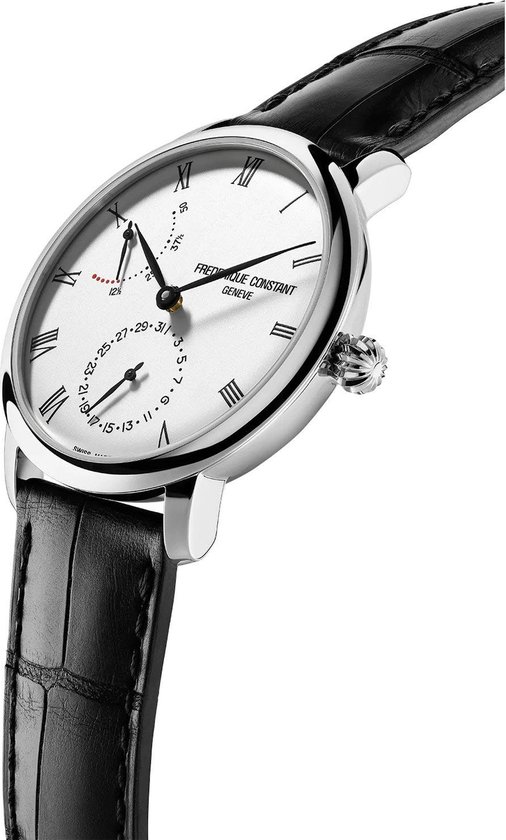 Frédérique Constant Slimline FC-723WR3S6 Horloge - Leer - Zwart - Ø 40 mm