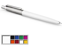 Parker Jotter Originals balpen | Klassieke witte afwerking | Medium punt | Blauwe inkt