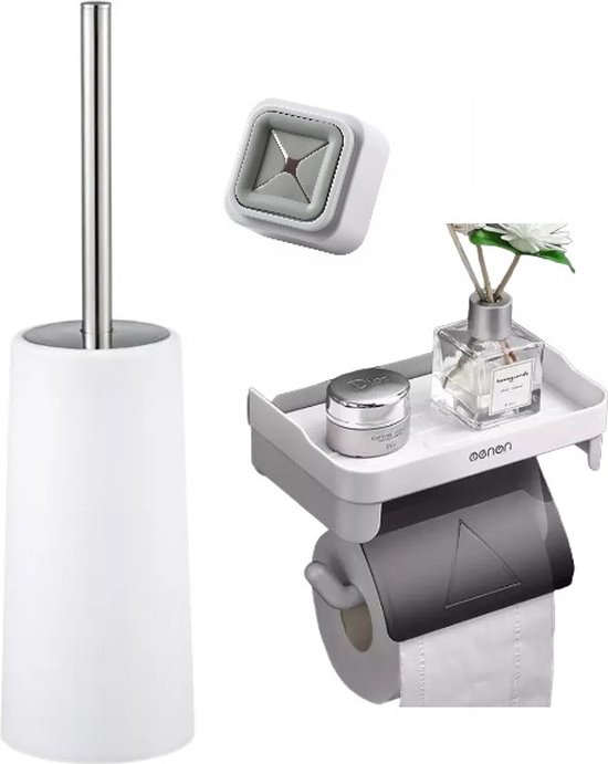 Toiletrol en wc-borstel houder - 80 cm - mat RVS 80 cm - toiletrolhouder - toiletborstel - warenhuis Toiletrol en wc-borstel houder - 80 cm - mat RVS 80 cm - toiletrolhouder - toiletborstel - warenhuis