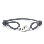 Kungu luxe rope majestic line - armband voor heren en dames - Grijs - Verstelbaar- Cadeau - Geschenk - Voor Man - Vrouw - Armbandje - Jewellery