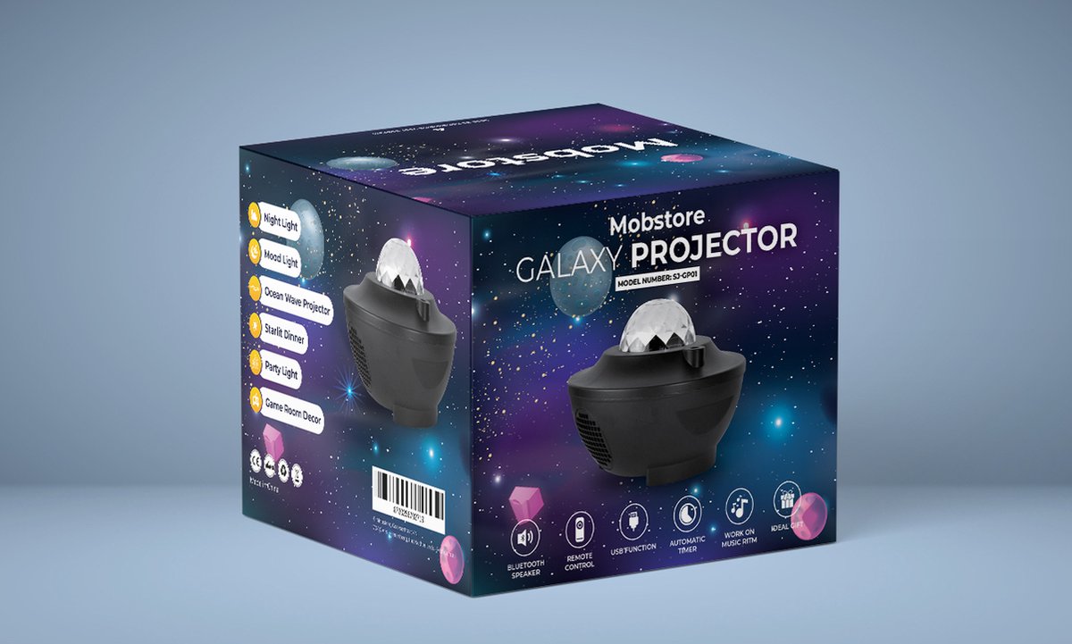 Sterren projector - Galaxy Projector - Sterrenhemel - Plafond Projector - Nachtlampje kinderen - Sterrenlamp - Met speaker en APP - 20+ kleurcombinaties - Mobstore – foto 6