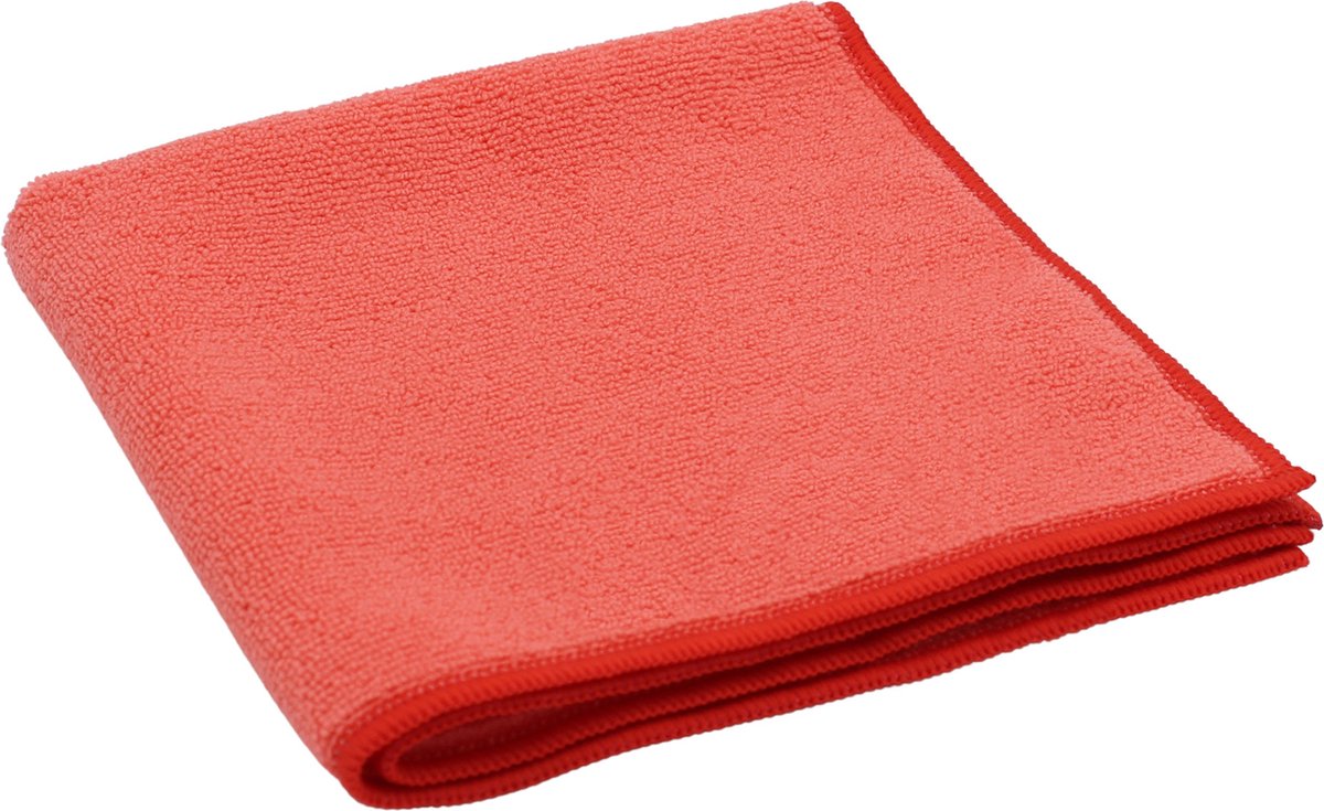 Goedkoopste Probilife - 5 x PET gerecycleerde kwalitatieve microvezel poetsdoeken - 40 x40 cm - Rood - 100 circulair product