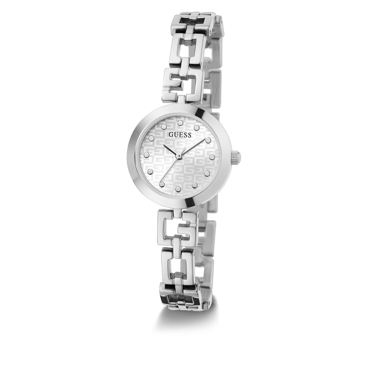 Guess Dames Horloge GW0549L1 Staal Quartz met Zilverkleurige Wijzerplaat en Zirkonia 34mm