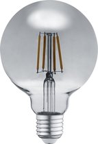 LED Lamp - Filament - Torna Globin - E27 Fitting - 6W - Warm Wit 3000K - Rookkleur - Aluminium