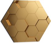 Dibond Hexagon - Hexagon Wand in het Goud - 30x26.1 cm Foto op Hexagon (Met Ophangsysteem)