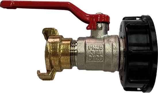 IBC Tanktap-adapter, waterkraan, kogelkraan, 1/2 inch, tuinslang