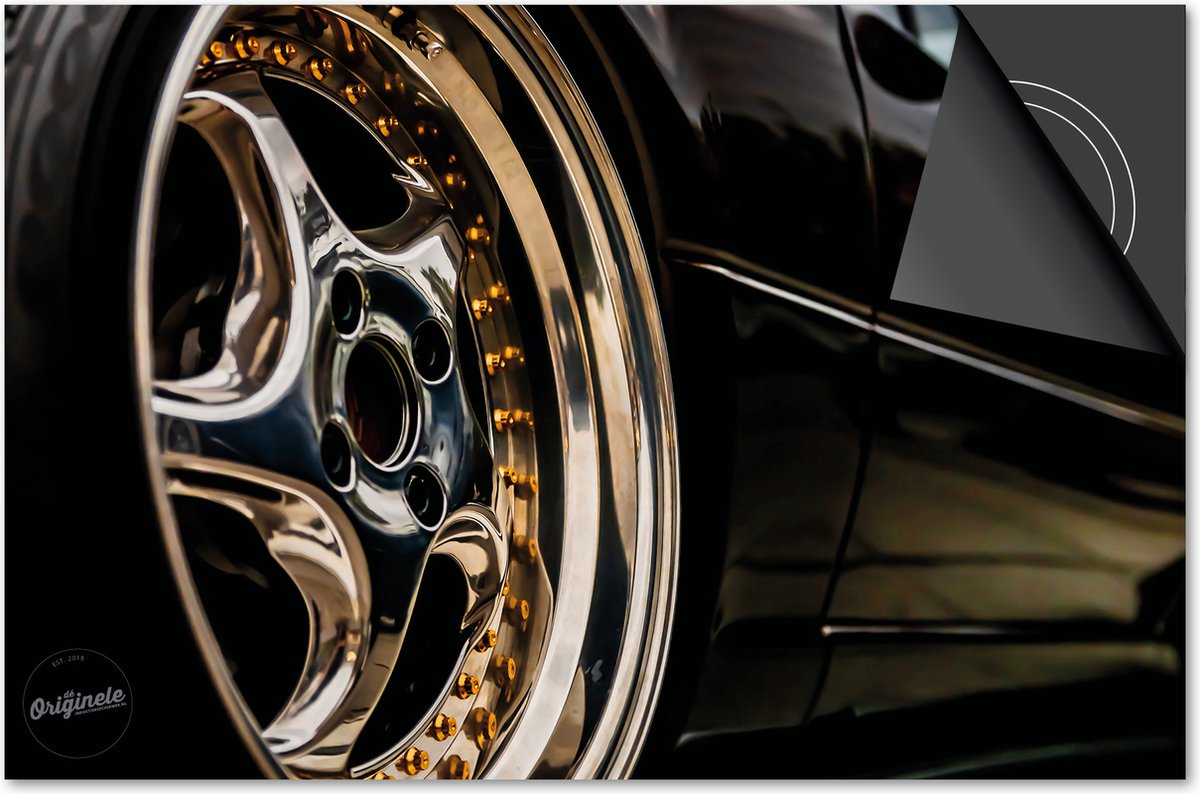 Inductie beschermer 81x52 - afdekplaat inductie mat - Dietrix Kookplaat beschermer - DELUXE - Black en Gold - Auto Velg