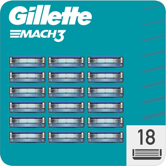 Gillette Mach3 Scheermesjes - Voor Mannen - 18 Navulmesjes