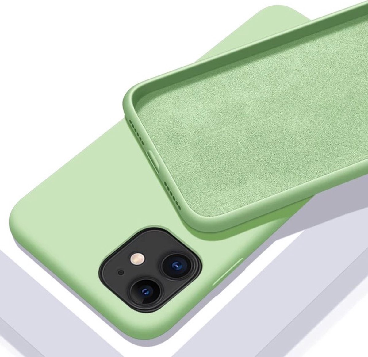 Apple iPhone 13 Telefoonhoesje Mint Groen - Siliconen - Mat - Bumper - Shockproof - Softcase