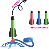 Tozy Buitenspeelgoed Raket - Inclusief 3 raketten - Speelgoed Tuin met pomp-traptechnologie - Vliegt tot wel 10 meter de lucht in - Vang- & Werpspellen - Buitenspeelgoed Jongens en Meisjes