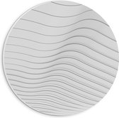 PVC Schuimplaat Muurcirkel - Golvende Lijnen op Witte Achtergrond - 20x20 cm Foto op Muurcirkel (met ophangsysteem)