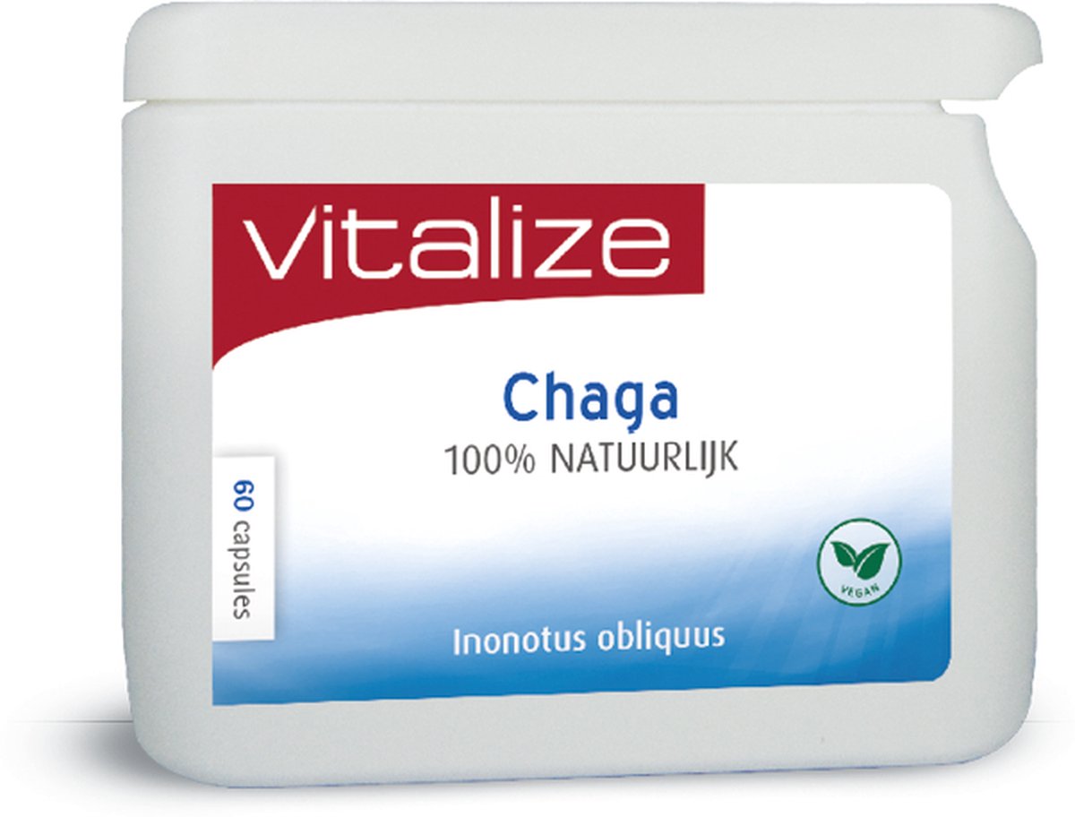 Goedkoopste Vitalize Chaga 100 natuurlijk 60 capsules | 100 natuurlijk - Rijk aan betulinezuur