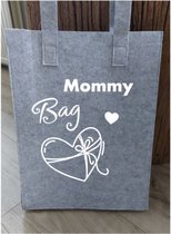 Bedrukte tas Mommy Bag, Vilt tas bedrukt voor de beste mama, Mommy Bag met hart, Tas voor moeder