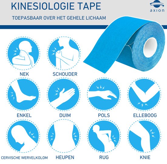 axion® - Kinesiologie sporttape 12-delige set - Rollen van 5mx5cm - Meerdere kleuren - Waterdicht
