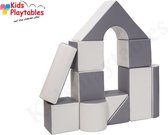 Zachte Soft Play Foam Blokken set 11 stuks grijs-wit | grote speelblokken | baby speelgoed | foamblokken | reuze bouwblokken | motoriek peuter | schuimblokken