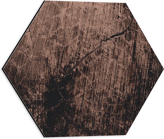 Dibond Hexagon - Print van Krassen op Metaalkleurige Plaat - 40x34.8 cm Foto op Hexagon (Met Ophangsysteem)