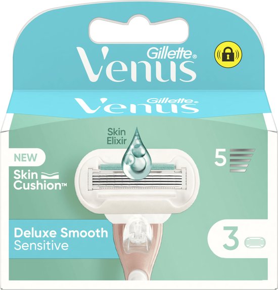 Gillette Venus Deluxe Smooth Sensitive - Voor Een Gladde Scheerbeurt - 3 Navulmesjes
