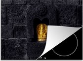 Inductie beschermer - Ganesha beeld - Goud - Spiritueel - Bakstenen - Zwart - Inductie beschermingsmat - Fornuis afdekplaten - 71x52 cm - Keuken accessoires - Keuken decoratie - Inductie protector
