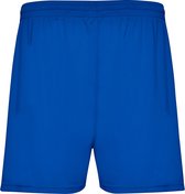 Kobalt Blauwe heren sportbroek zonder binnenbroek en elastische band met koord model Calcio maat M