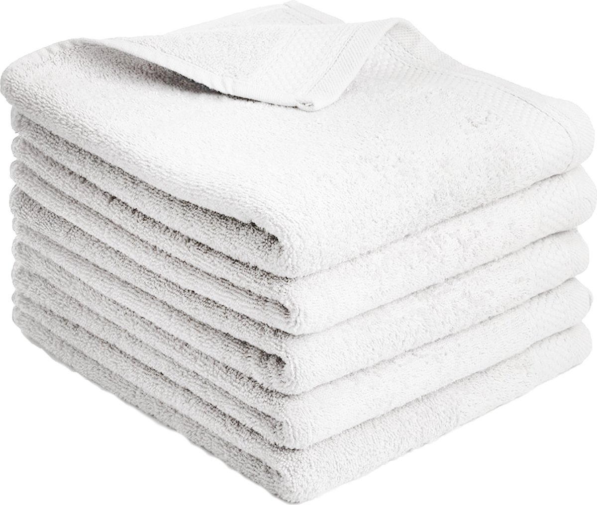 Handdoeken Katoen - Litalente - Hotel Handdoek - 60x110 cm - 550g/m² - Wit - N.B. Zachte handdoeken 100% katoen - 5-delig - badhanddoeken 110 x 60 cm