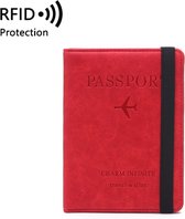 Luxe Paspoorthouder | RFID-Safe Paspoorthoes | Paspoort Hoesje | Beschermcover | Kleur: Rood