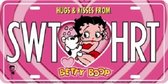 Betty Boop SWT HRT. (sweetheart) Metalen wandbord in reliëf 15 x 30 cm.