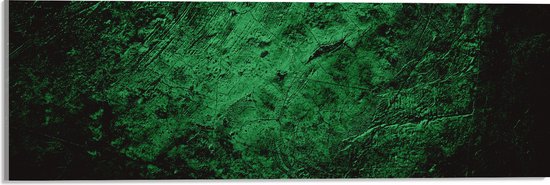 Acrylglas - Muur in het Groen met Textuur - 60x20 cm Foto op Acrylglas (Wanddecoratie op Acrylaat)