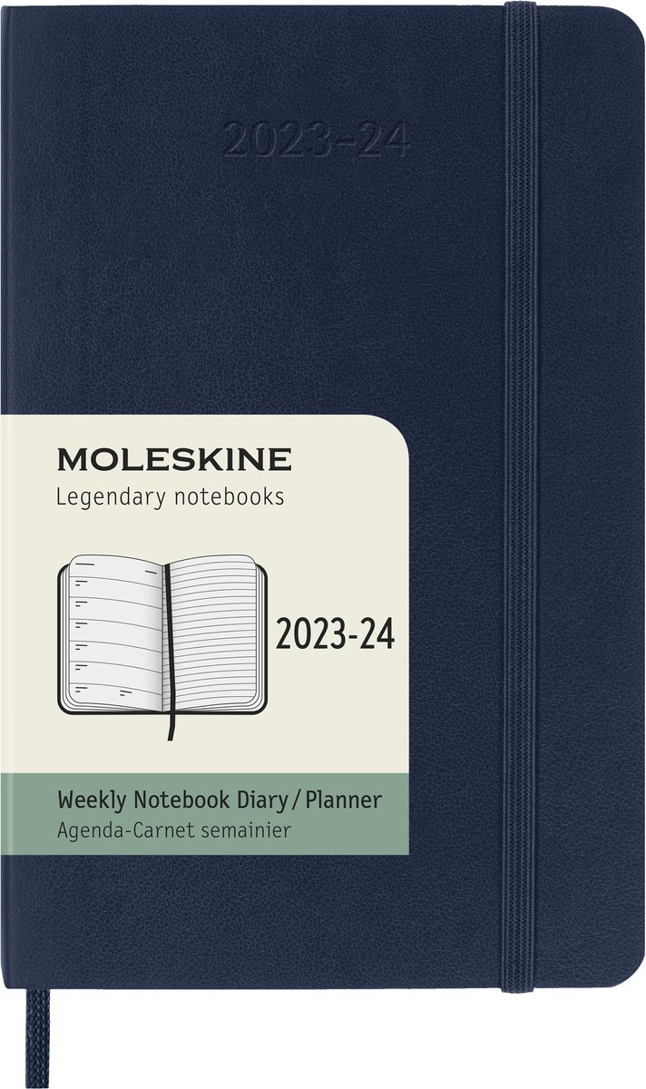 Moleskine 18 Maanden Agenda - 2023/24 - Wekelijks - Pocket - Zachte Kaft - Saffier Blauw