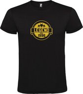 Zwart T-Shirt met “Legend sinds 1996 “ Afbeelding Goud Size XL