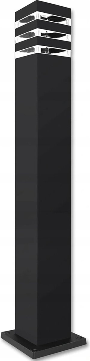 LED Tuinverlichting - Staande Buitenlamp - Aluminium - Mat Zwart - E27 Fitting - Vierkant - 80cm