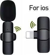 TechU™ Mini Draadloze Microfoon – voor iOS – iPhone Aansluiting – Interviews Opnemen – Met Clip – Zwart