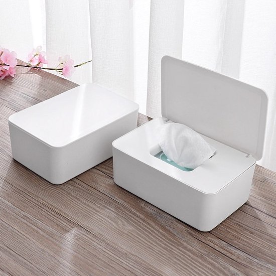 Billendoekjes Houder - Box Etui Wit - Wipe Opberger - Vochtige Tissuehouder - Vochtig Toiletpapier van Merkloos — afbeelding 3