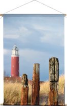 Texelphotos.nl - Foto op textiel – Texel Vuurtoren - Wandkleed - Duin - Strand - Noordzee – Textielposter - Wanddecoratie Stof - Natuur - Landschap - 40 x 60 cm