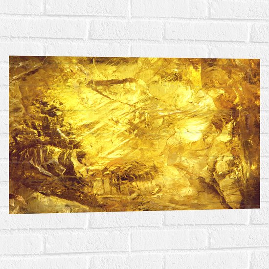 Muursticker - Gouden Verfstrepen - 75x50 cm Foto op Muursticker