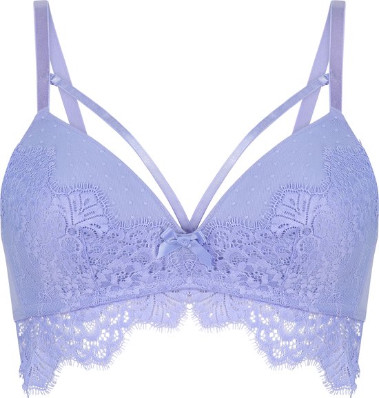 Buy Hunkemoller Marilee Padded Underwired Longline Bra, Blue Color Women