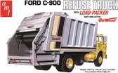 1:25 AMT 1247 Ford C-900 Refuse Garbage Truck with load-packer Plastic Modelbouwpakket