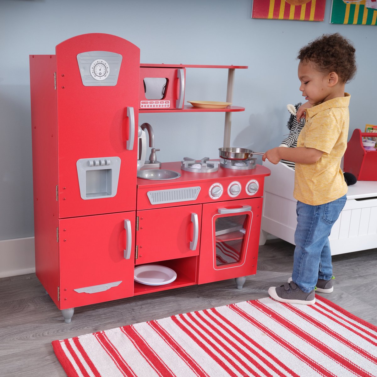 KidKraft Vintage Houten Keukentje Rood - Speelkeuken — afbeelding 9