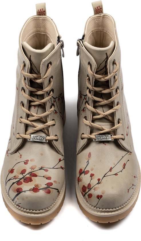 GOBY - Sanko - Bottes pour femmes - Botte - Bottes femmes - Bottes pour femmes - Bottes pour femmes - Bottines - Fait main - Imprimé floral - Taille 36