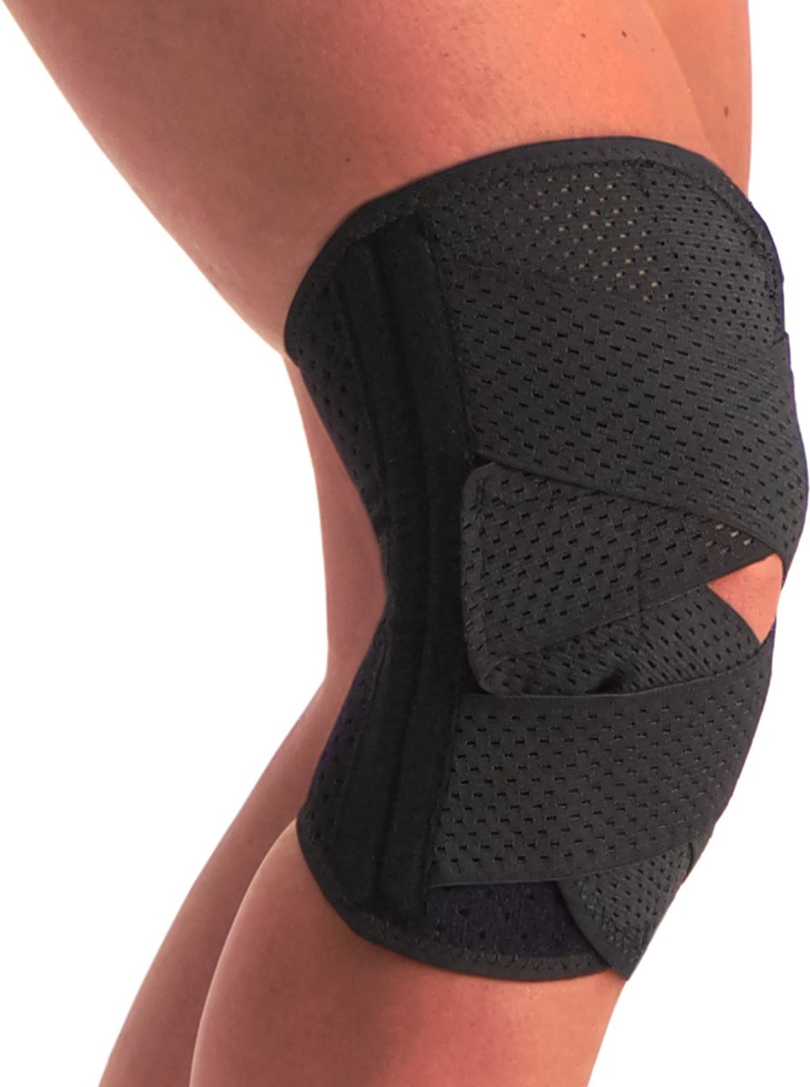 Dunimed Wikkel Kniebrace - Knieband met Baleinen – Sport Kniebrace – Artrose Patella brace – Meniscus – Verstelbaar en Ondersteunend – Zwart - M