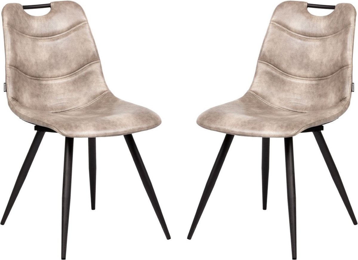 Stoel Barossa kleur lichtgrijs (set van 2 stoelen) | bol.com
