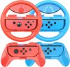 YONO Accessoires Grip Set geschikt voor Nintendo Switch Joy Con - Stuur en Controller Houder - Rood en Blauw