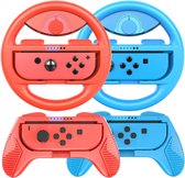 Bol.com YONO Accessoires Grip Set geschikt voor Nintendo Switch Joy Con - Stuur en Controller Houder - Rood en Blauw aanbieding