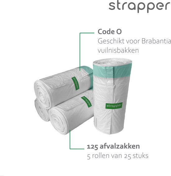 Strapper® Code O 125 Afvalzakken Geschikt voor Brabantia Afvalbak