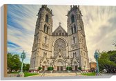 Hout - De Kathedraalbasiliek van het Heilig Hart, New Jersey - 60x40 cm - 9 mm dik - Foto op Hout (Met Ophangsysteem)