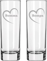 Longdrinkglas gegraveerd - 22cl - Bomma-Bompa-hartje
