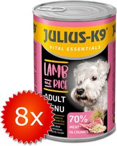 Julius-K9 - Nourriture pour chiens en conserve - Nourriture Alimentation humide - Adulte - Agneau & riz - 8 x 1240g